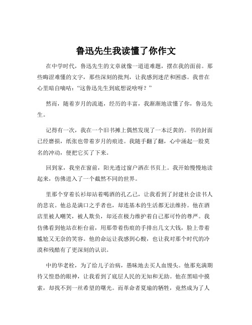 鲁迅先生我读懂了你作文