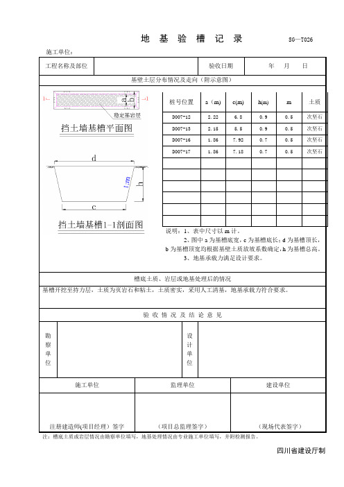 挡墙验槽记录