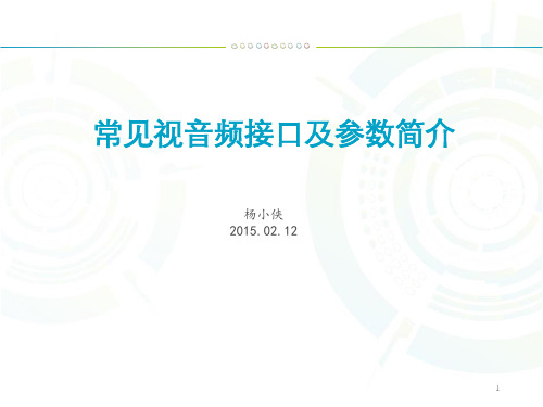 常见视音频接口及参数简介