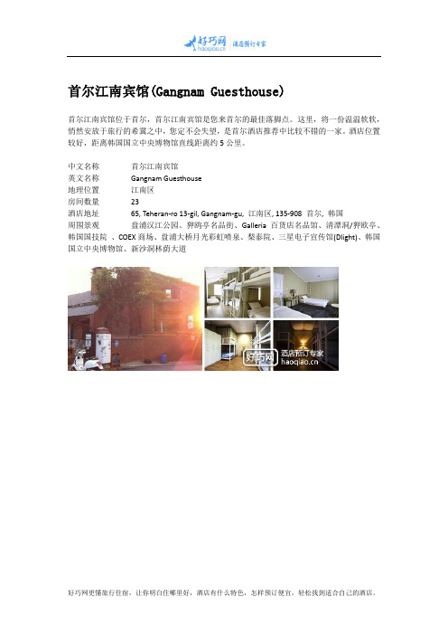 首尔江南宾馆(Gangnam Guesthouse)