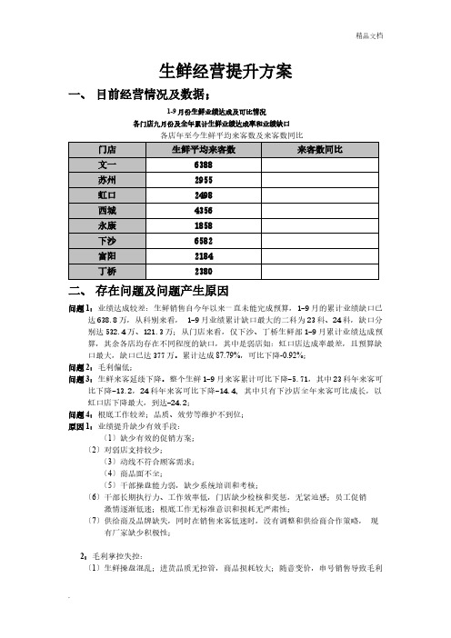 生鲜经营提升计划