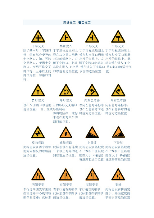 (完整版)所有交通标志图片大全,推荐文档