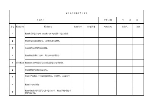 叉车属具定期检查记录表