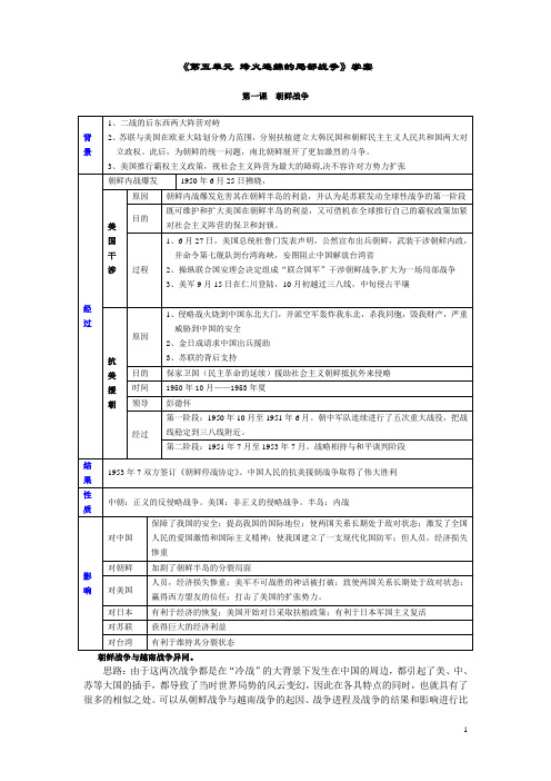 第五单元 烽火连绵的局部战争