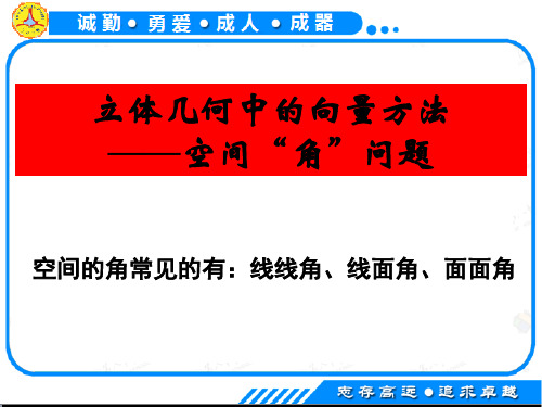 人教版高中数学选修2-1课件：3.2立体几何中的向量方法——空间角问题(共20张PPT)