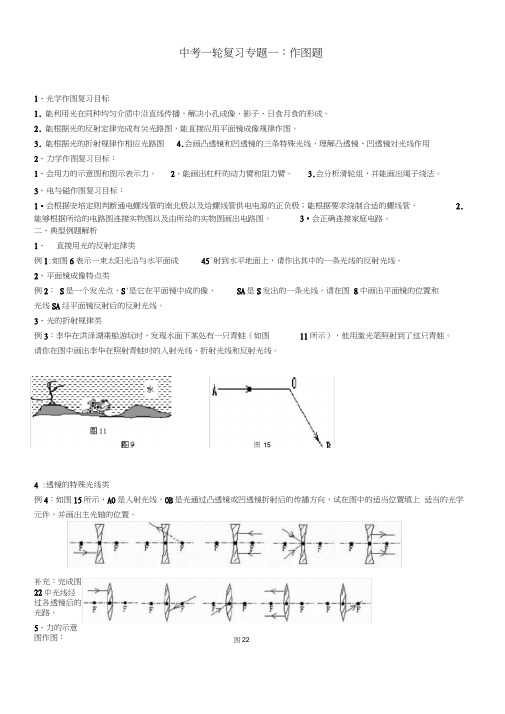 人教版初三物理全册中考作图题一轮复习