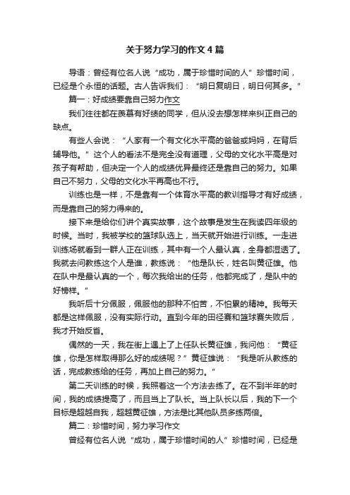 关于努力学习的作文4篇