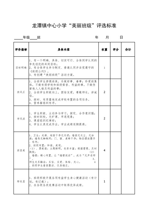 最美班级评选