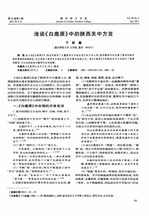 浅谈《白鹿原》中的陕西关中方言