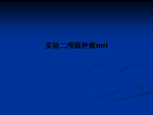 实验二颅脑肿瘤mri