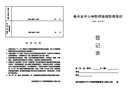 贵州省中小学教师继续教育培训