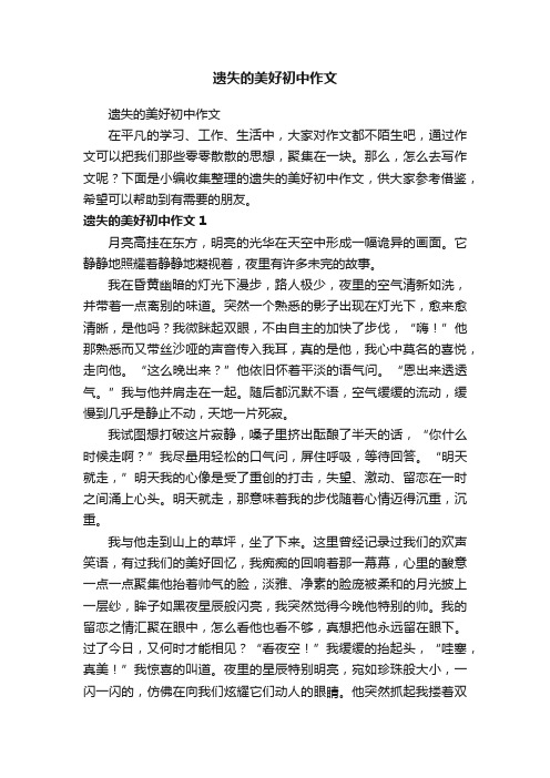 遗失的美好初中作文