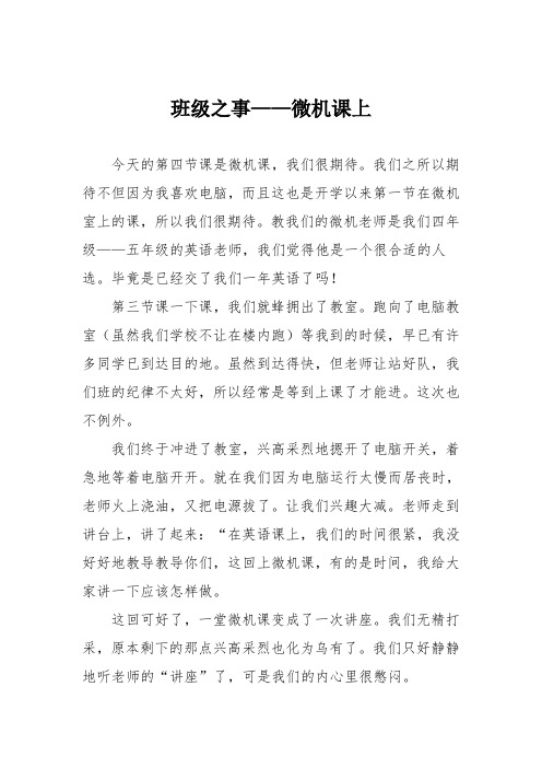 小学记叙文作文:班级之事——微机课上