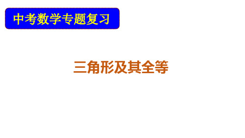 2020年中考数学专题复习:三角形及全等 课件(共19张PPT)