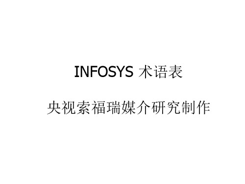 INFOSYS 术语表