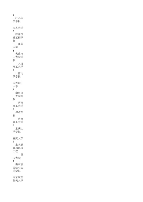 EI数据库2013年调整后的收录期刊名单&被剔除的期刊