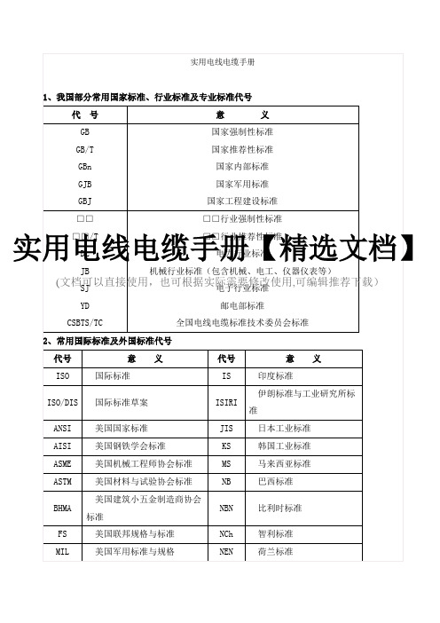 实用电线电缆手册【精选文档】