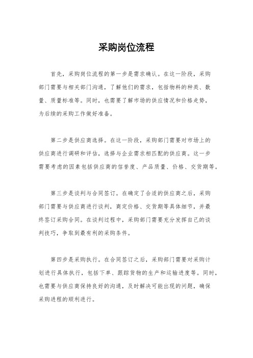 采购岗位流程