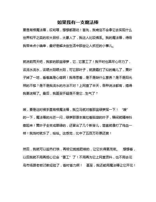 作文《如果我有一支魔法棒》