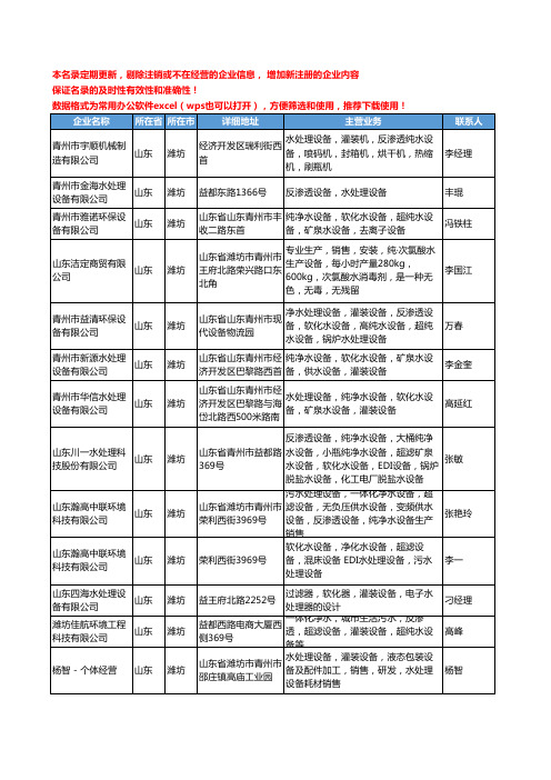 2020新版山东省潍坊水处理设施工商企业公司名录名单黄页联系方式大全128家