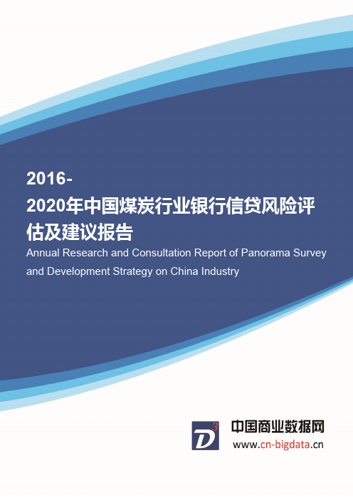 2016-2020年中国煤炭行业银行信贷风险评估及建议报告