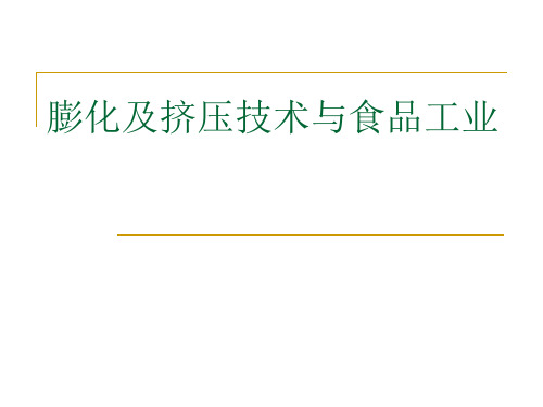 食品高新技术3  第二讲 膨化及挤压技术与