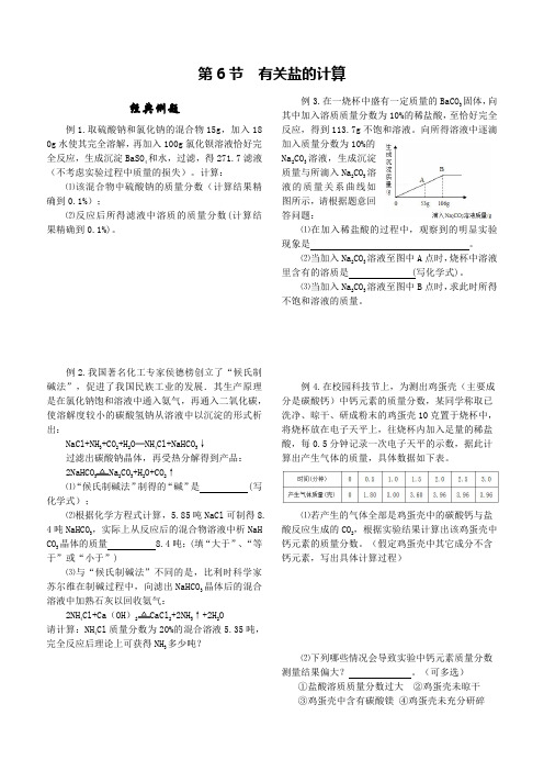17浙教版九年级科学上册专题讲解(PDF版)-第6节有关盐的计算