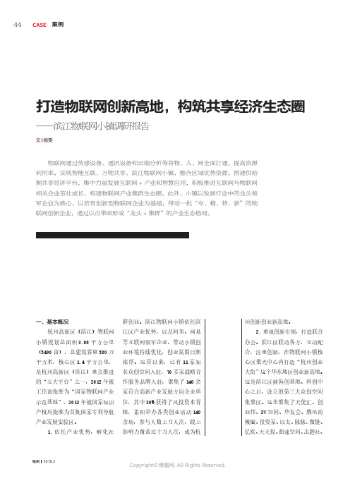 15925303_打造物联网创新高地，构筑共享经济生态圈——滨江物联网小镇调研报告