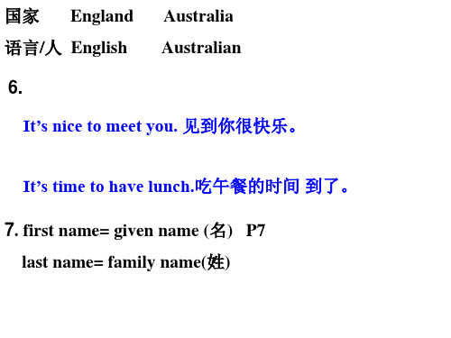 七年级英语上册期末知识点复习M1M10课件