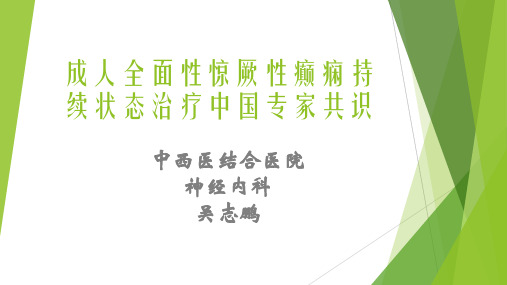 2018中国成人全面性惊厥性癫痫持续状态治疗专家共识