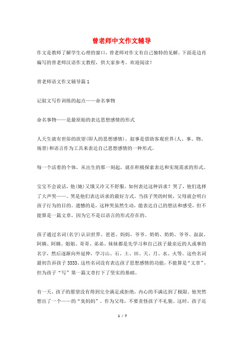 曾老师中文作文辅导