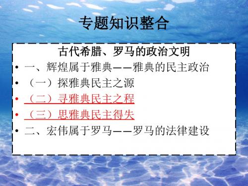 人民版高中历史必修一6.2《卓尔不群的雅典》优秀课件(26张)(共26张PPT)