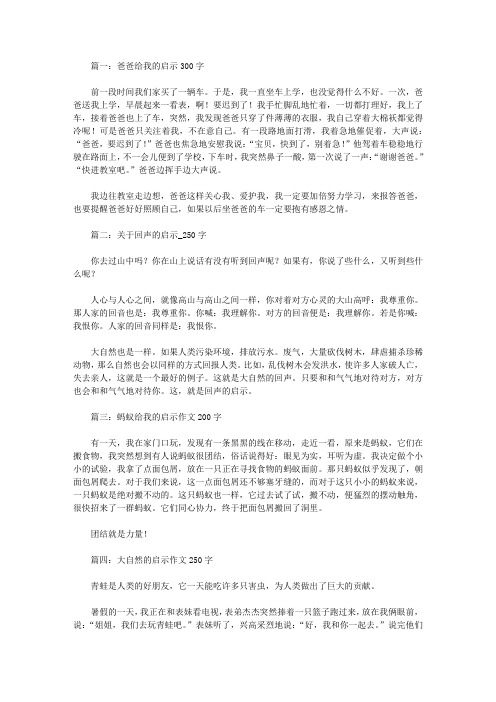 关于什么的启示作文300字