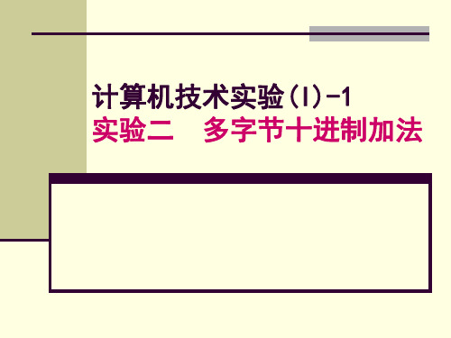 微机原理及接口技术实验2多字节加减法