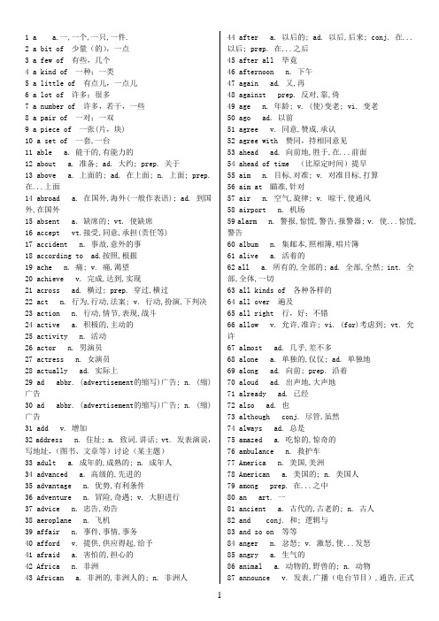 [牛津中小学英语网]小学生课外英语单词汇总(适合打印版)