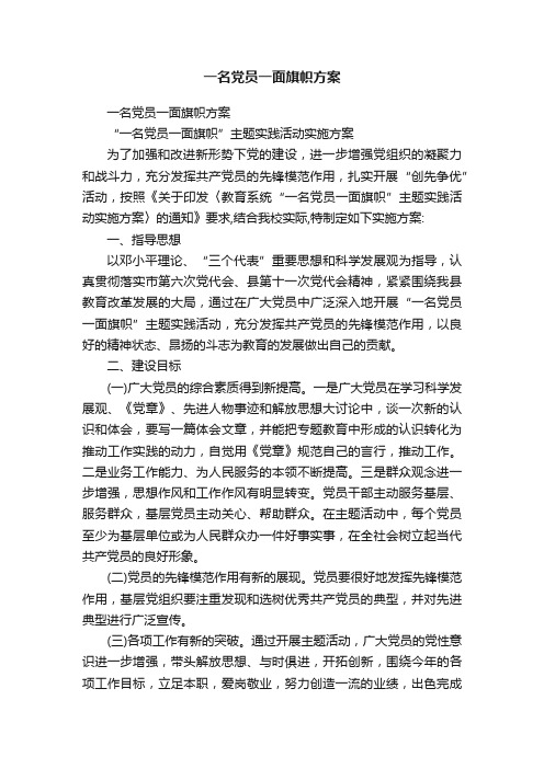 一名党员一面旗帜方案