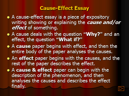 Cause-Effect Essay