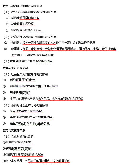 教育与社会政治经济、生产力、文化 的关系