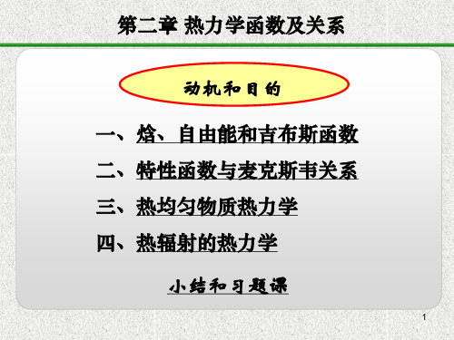 热力学与统计物理学第二章 热力学函数及关系