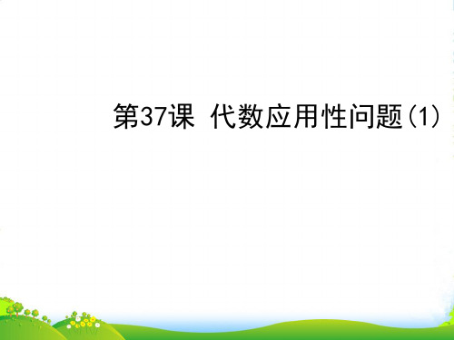 中考数学复习 第八章实践应用性问题 第37课 代数应用性问题(1)课件