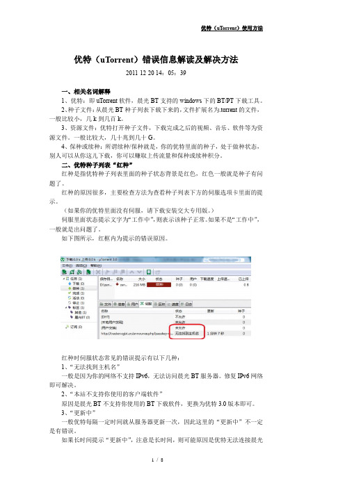 5-01 优特(uTorrent)使用方法