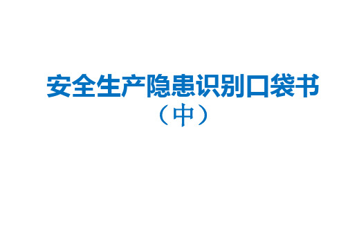 安全生产隐患识别口袋书2020版(中篇)