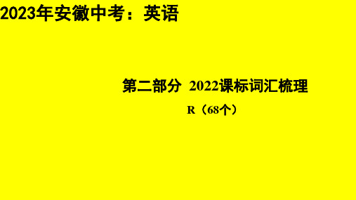 2023年安徽省中考英语专题总复习：词汇梳理R(68个)