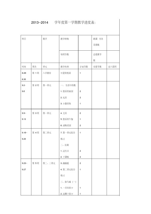 北师大版一年级数学上册教案(高效课堂模式)