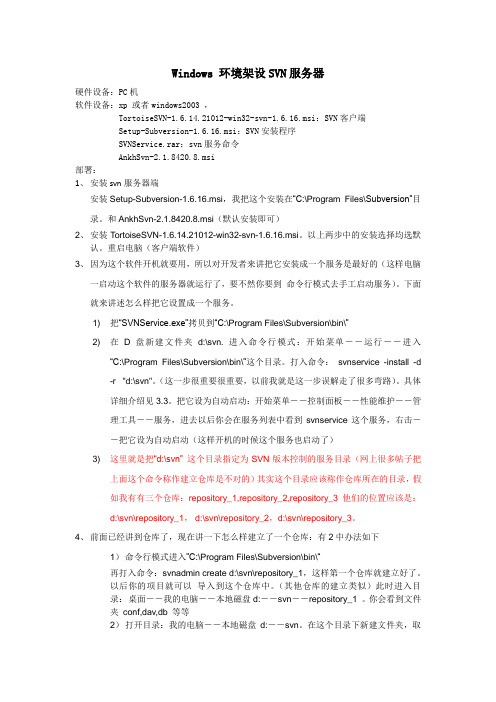 Windows环境架设SVN服务器