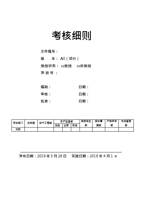 IQC检验员考核细则(可编辑修改word版)