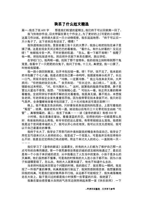 我丢了什么范文精选_叙事作文