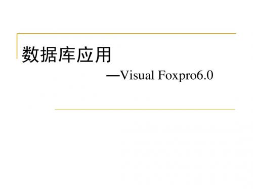 第1章   vf基本概念