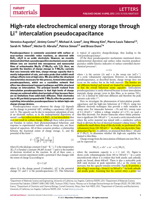 High-rate electrochemical energy storage through Li+ intercalation pseudocapacitance