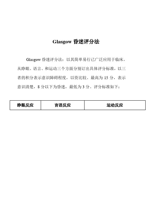 Glasgow昏迷评分法54467